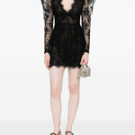 Mini abito in pizzo in nero  Alessandra rich - donna 