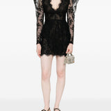 Mini abito in pizzo in nero  Alessandra rich - donna 