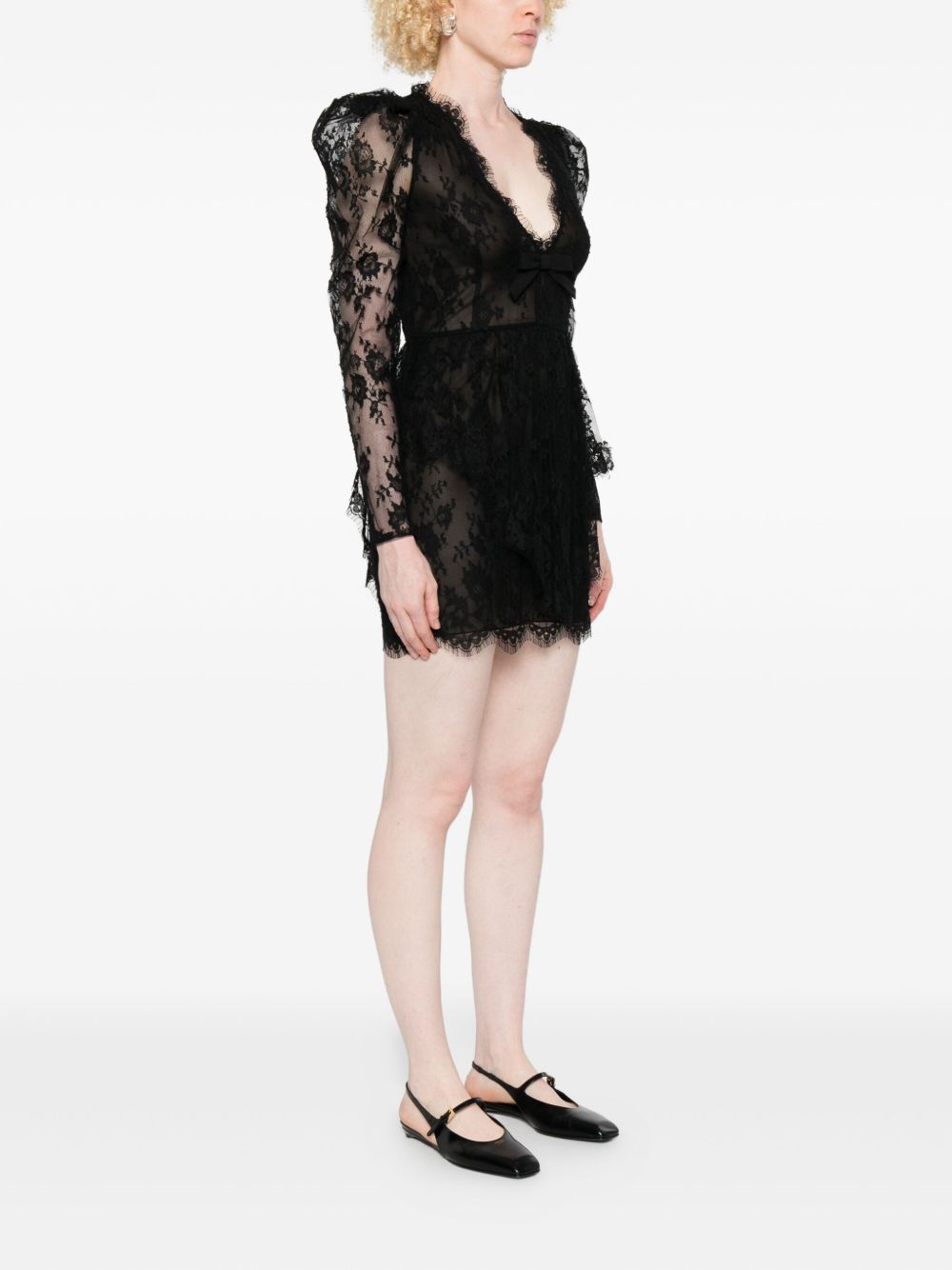 Mini abito in pizzo in nero  Alessandra rich - donna 