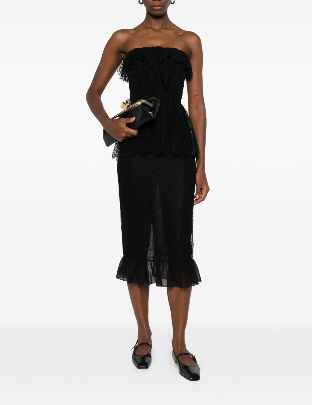 Abito con ruches in nero Alessandra Rich - donna 