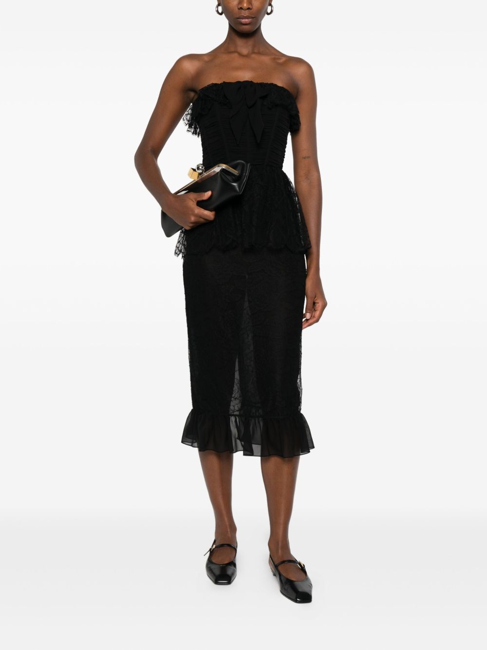 Abito con ruches in nero Alessandra Rich - donna 