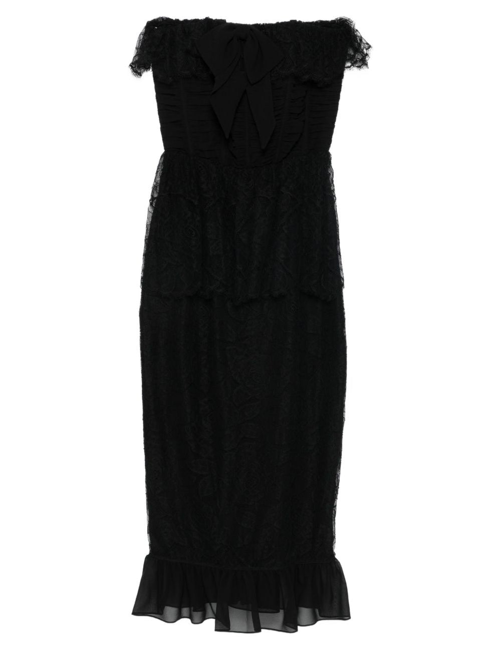 Abito con ruches in nero Alessandra Rich - donna 