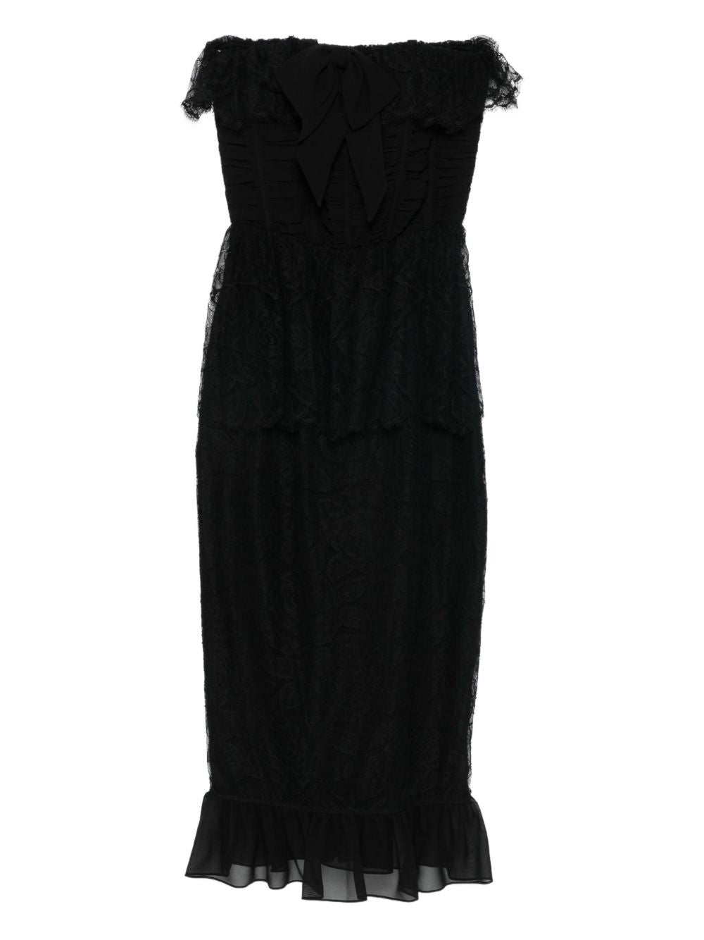 Abito con ruches in nero Alessandra Rich - donna 