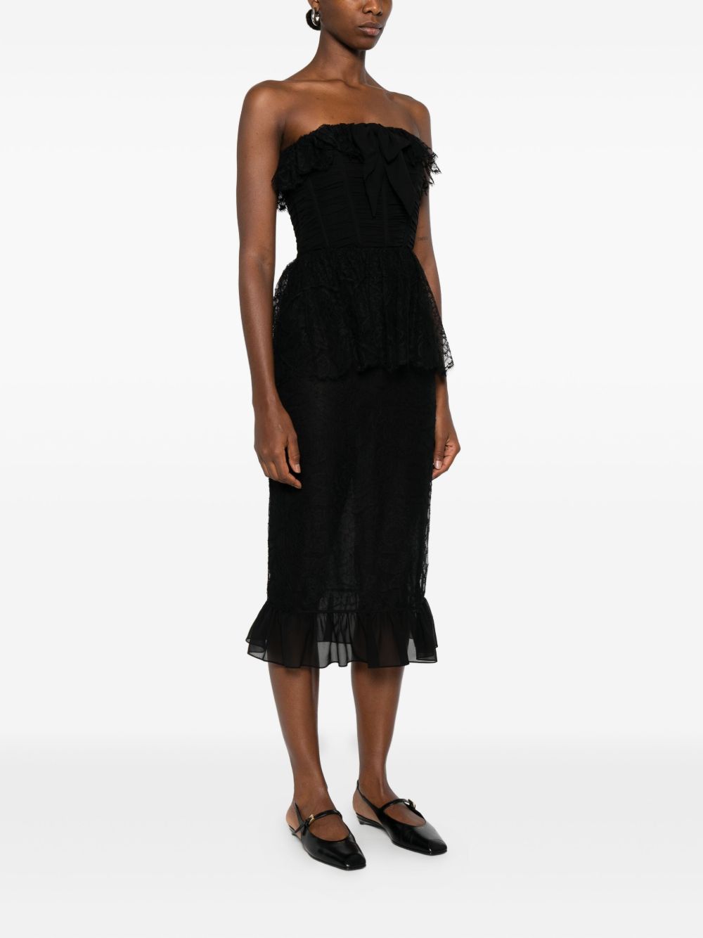 Abito con ruches in nero Alessandra Rich - donna 