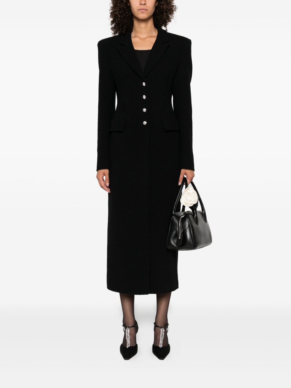 Cappotto con bottoni gioiello in nero Alessandra Rich - donna 
