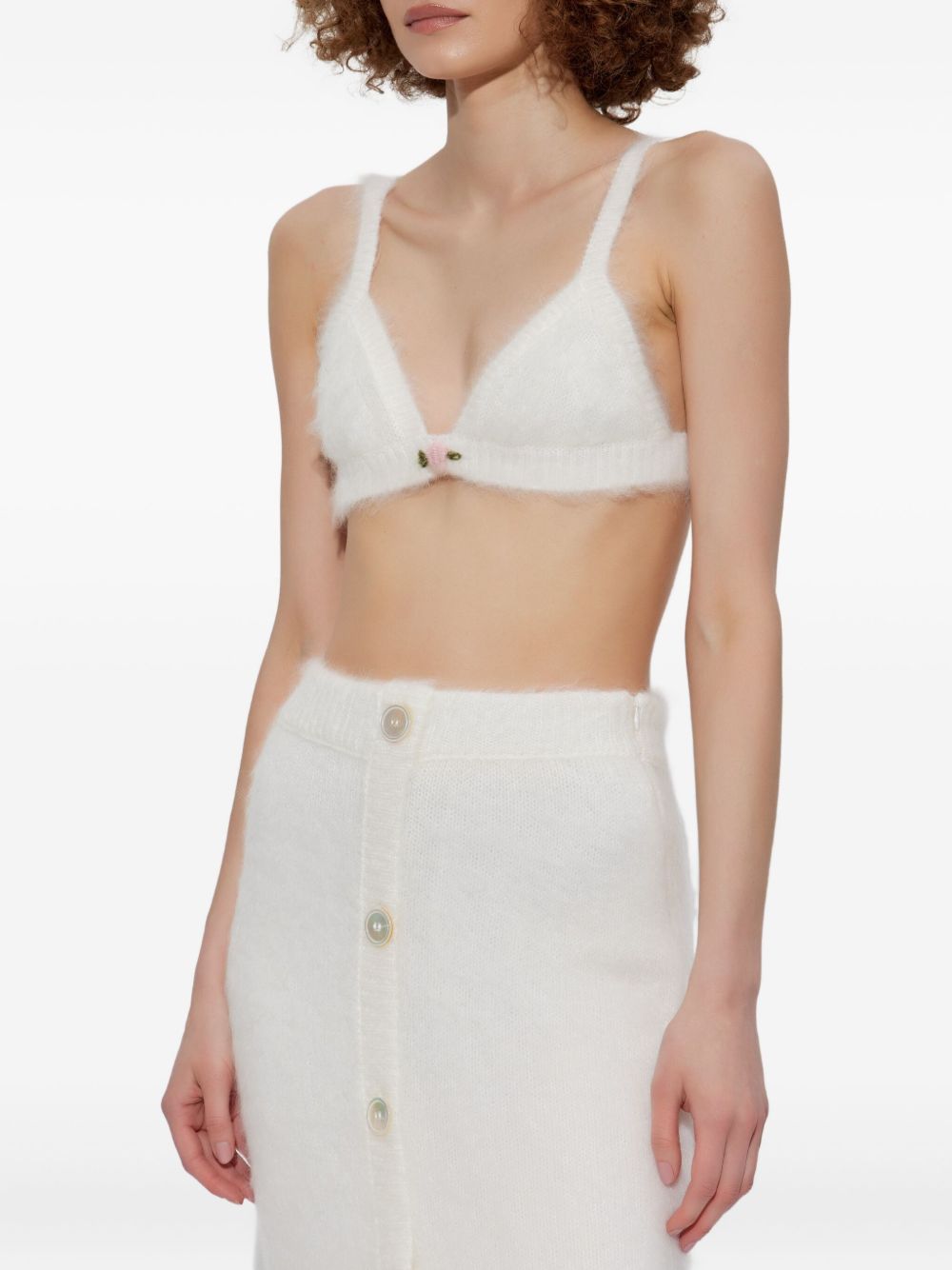 Top con ricamo in mohair  in bianco Alessandra rich - donna 