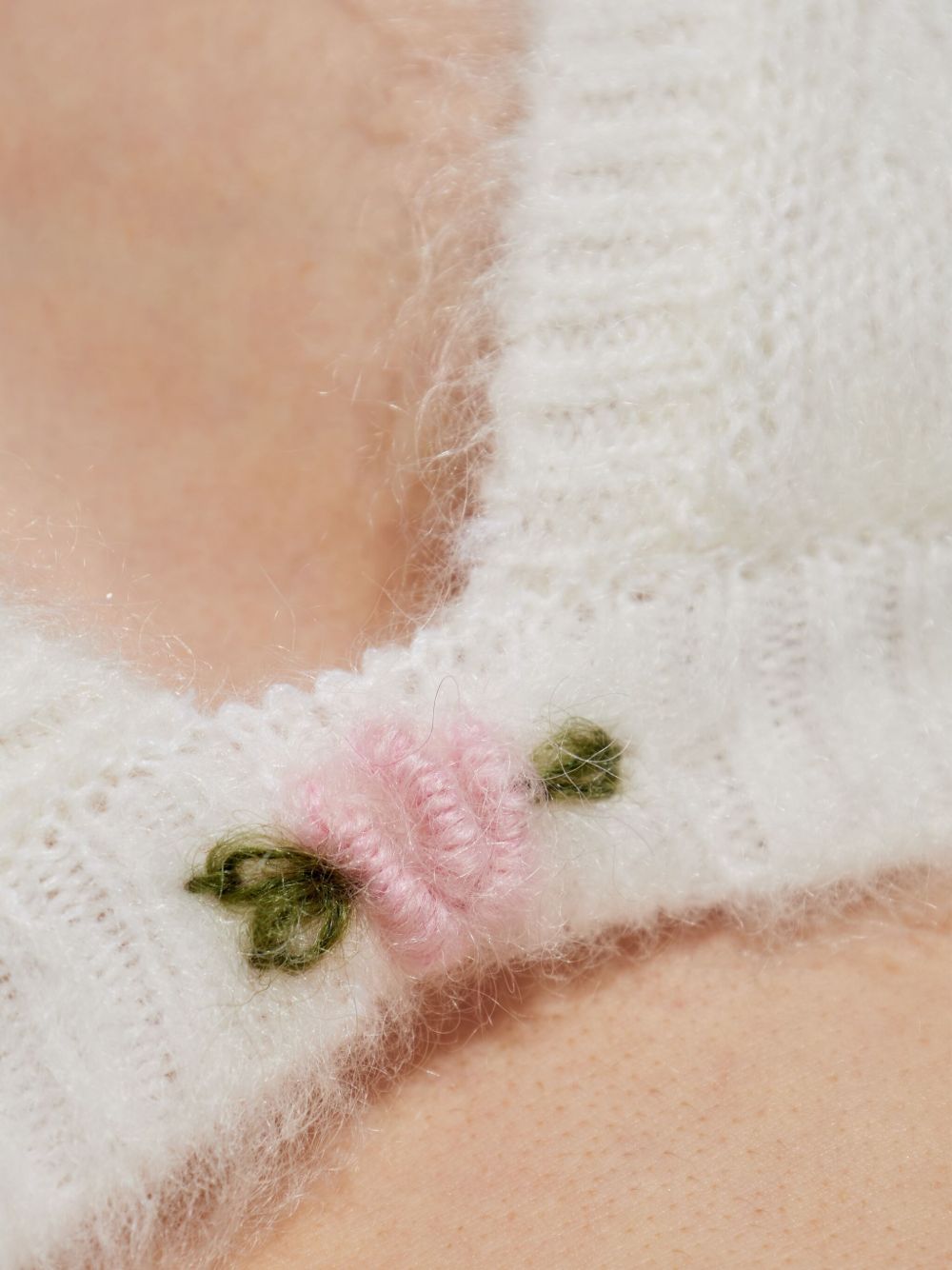Top con ricamo in mohair  in bianco Alessandra rich - donna 