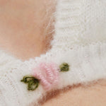 Top con ricamo in mohair  in bianco Alessandra rich - donna 