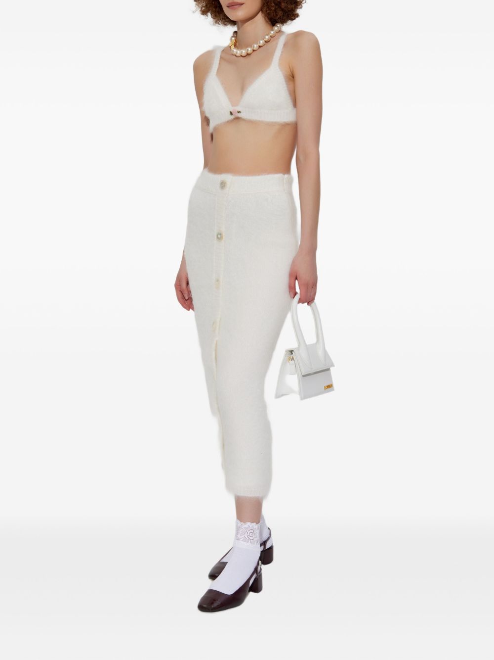 Top con ricamo in mohair  in bianco Alessandra rich - donna 