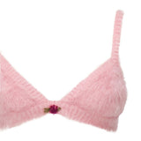 Top con ricamo in mohair in rosa Alessandra Rich - donna 