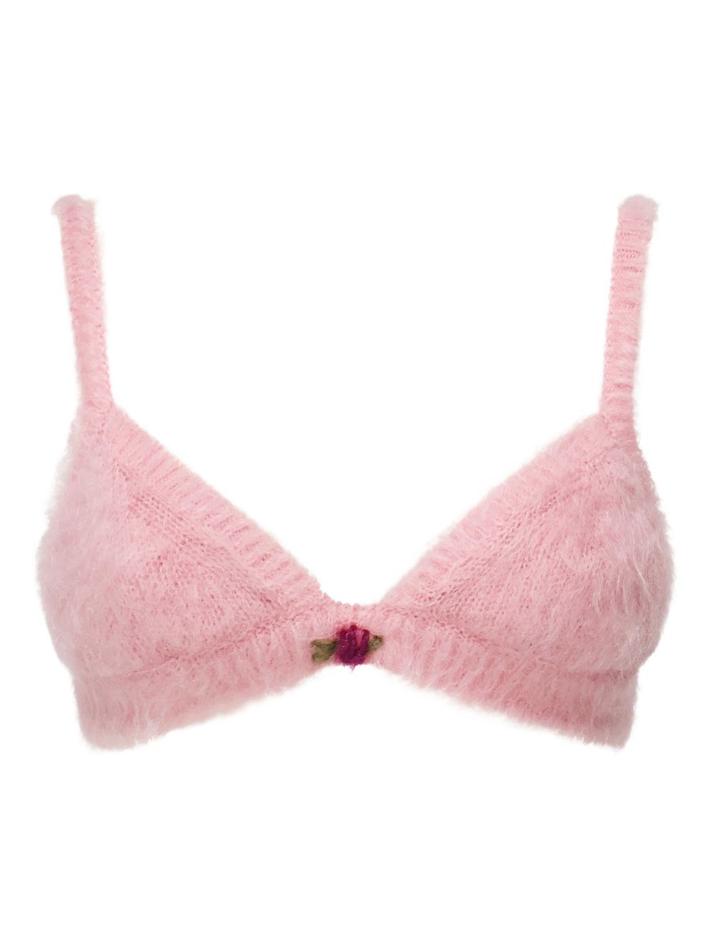 Top con ricamo in mohair in rosa Alessandra Rich - donna 