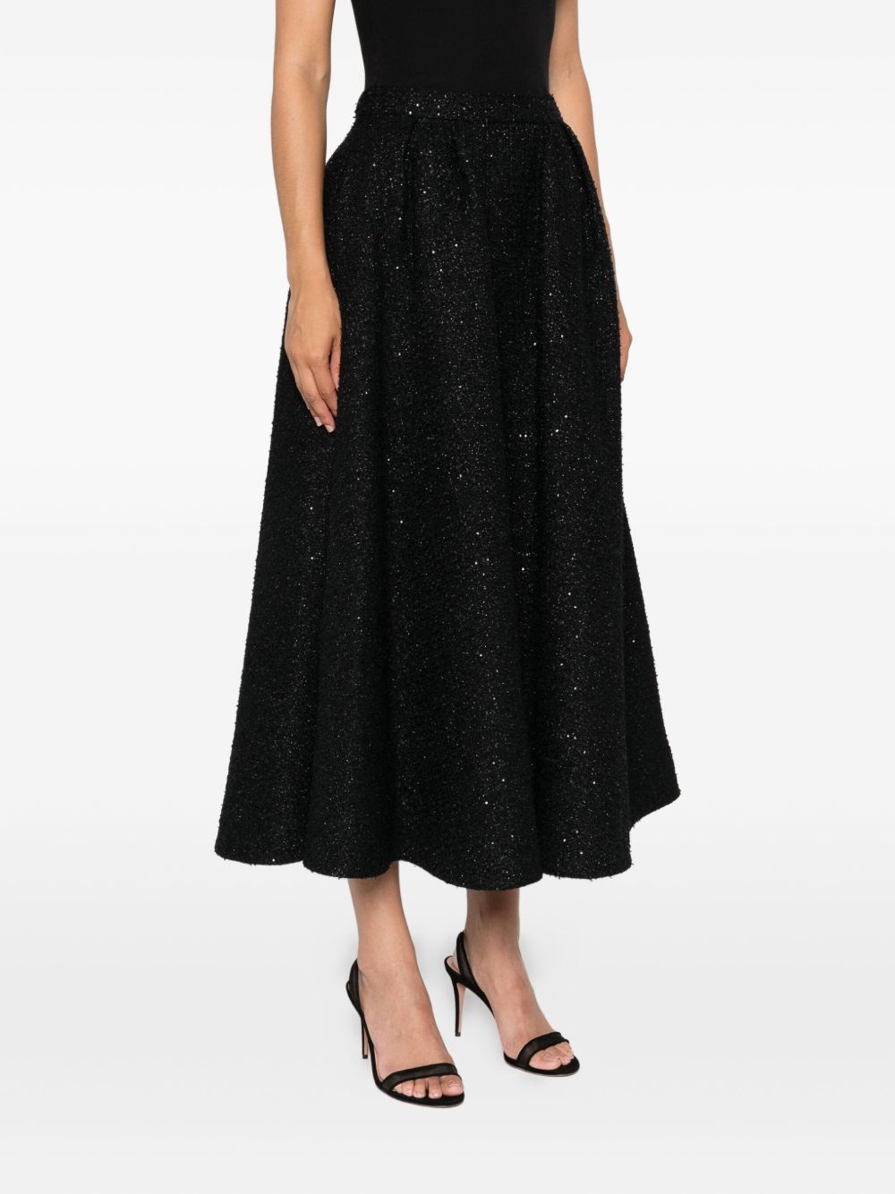 Gonna plissettata con paillettes in nero Alessandra Rich - donna 
