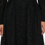 Gonna plissettata con paillettes in nero Alessandra Rich - donna 