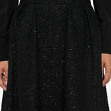 Gonna plissettata con paillettes in nero Alessandra Rich - donna 