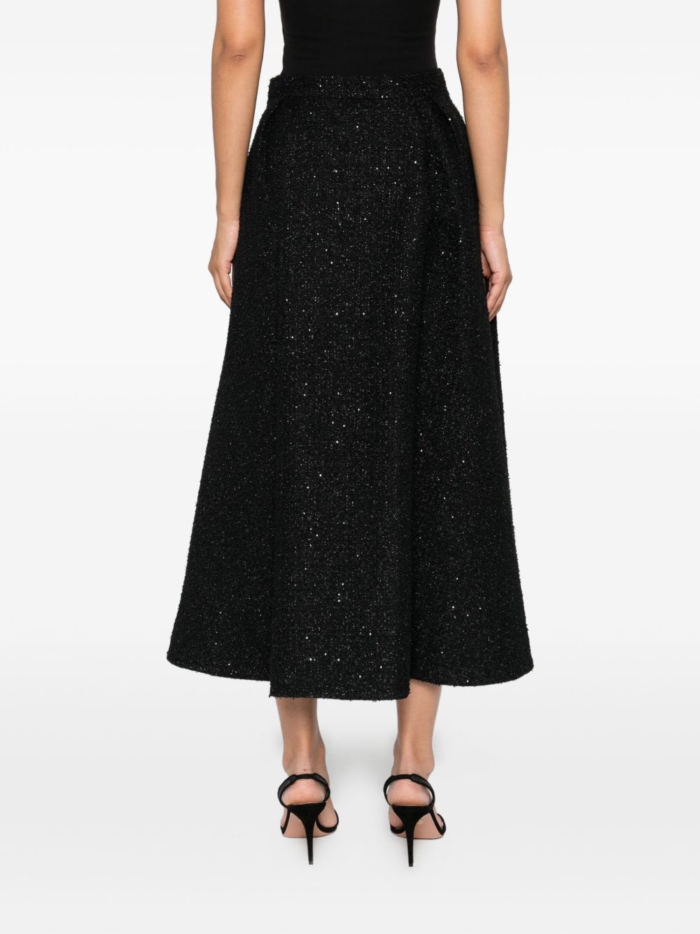 Gonna plissettata con paillettes in nero Alessandra Rich - donna 