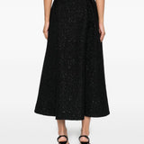 Gonna plissettata con paillettes in nero Alessandra Rich - donna 