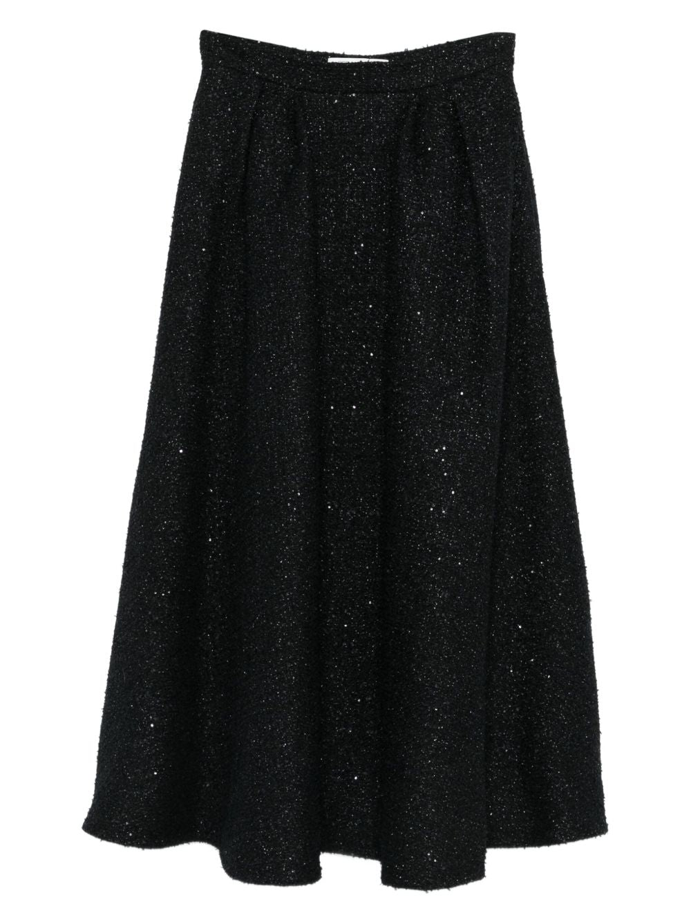 Gonna plissettata con paillettes in nero Alessandra Rich - donna 