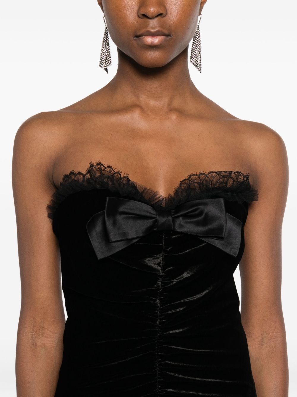 Abito da sera in velluto con fiocco in nero Alessandra Rich - donna 