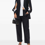 Pantaloni sartoriali a vita media in nero Alexander wang - donna 