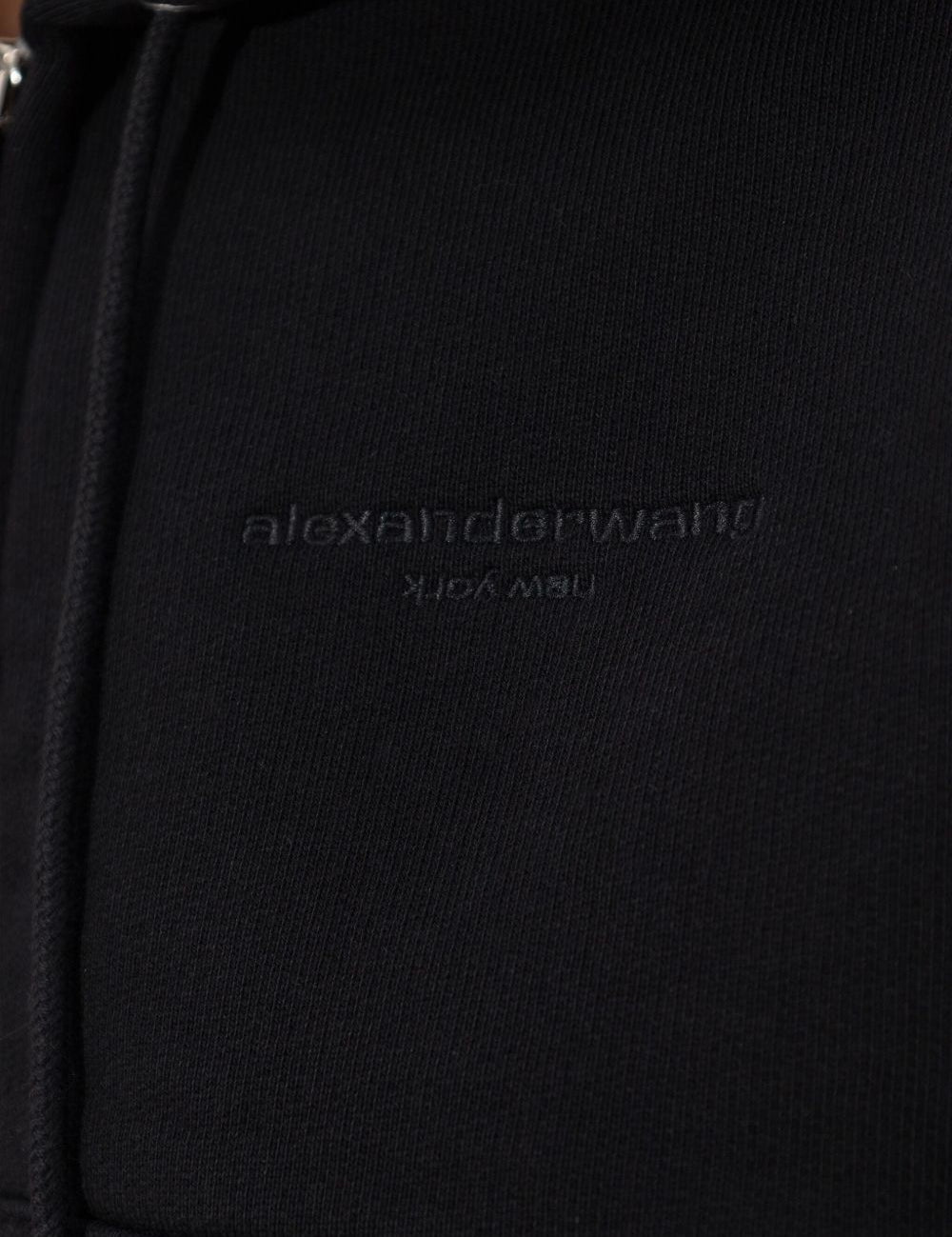 Felpa con mezza zip in nero Alexander wang - donna 
