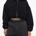 Felpa con mezza zip in nero Alexander wang - donna 