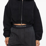 Felpa con mezza zip in nero Alexander wang - donna 