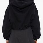 Felpa con mezza zip in nero Alexander wang - donna 