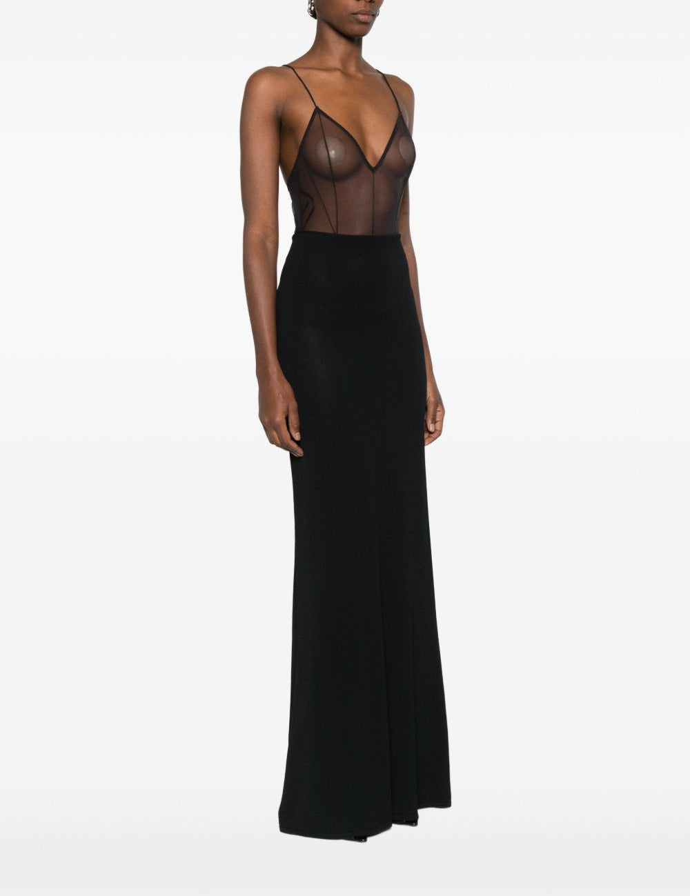 Body con zip e scollo a v in marrone Alex perry - donna 