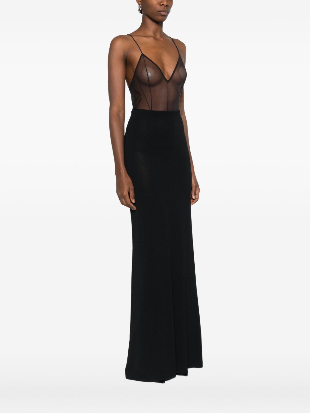 Body con zip e scollo a v in marrone Alex perry - donna 