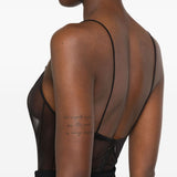 Body con zip e scollo a v in marrone Alex perry - donna 