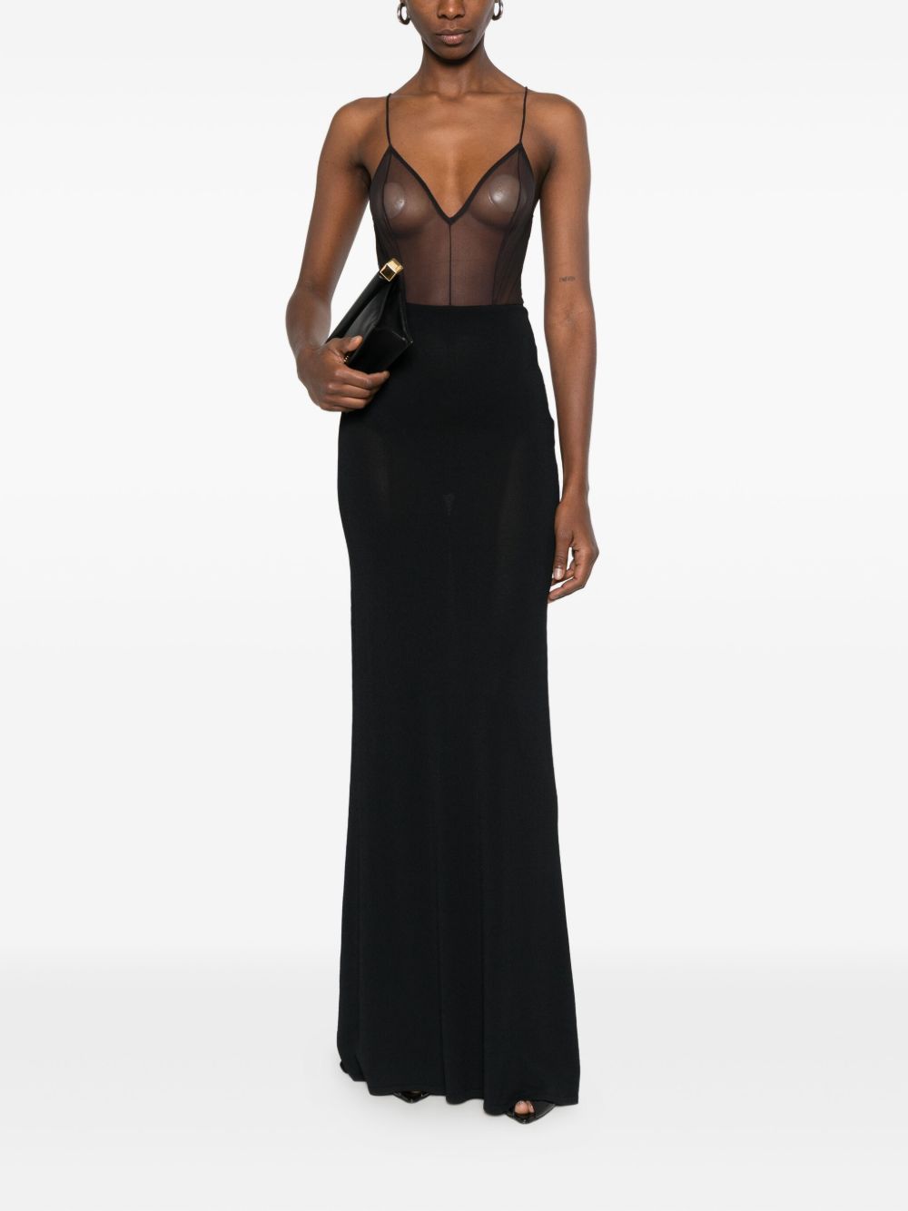 Body con zip e scollo a v in marrone Alex perry - donna 