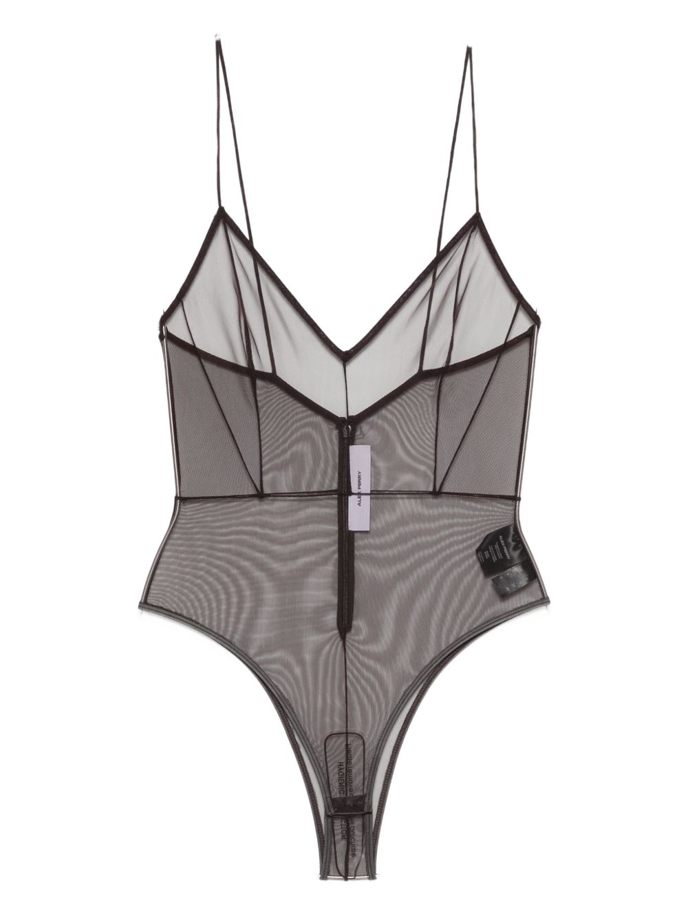 Body con zip e scollo a v in marrone Alex perry - donna 