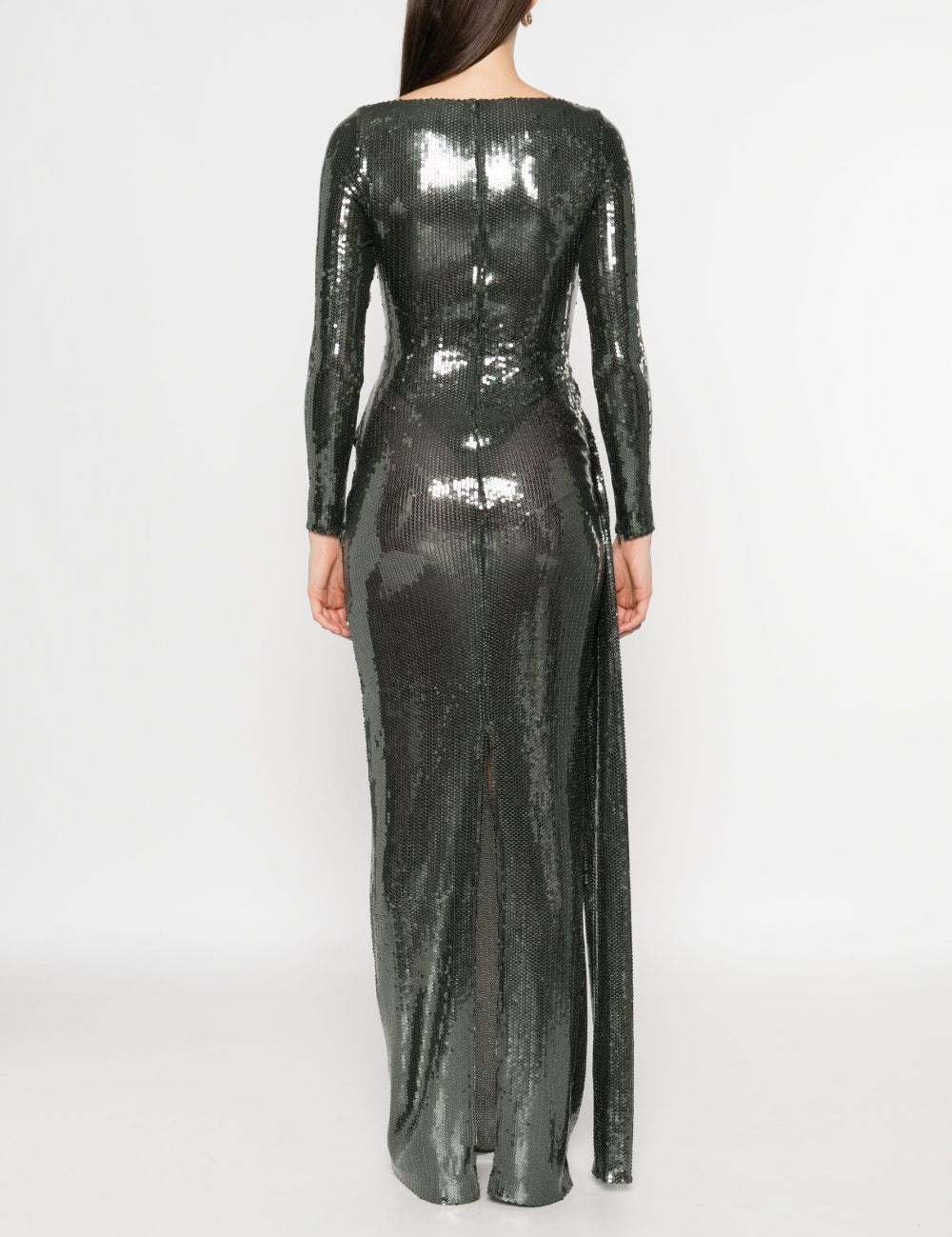Abito maxi con paillettes in verde Alex perry - donna 