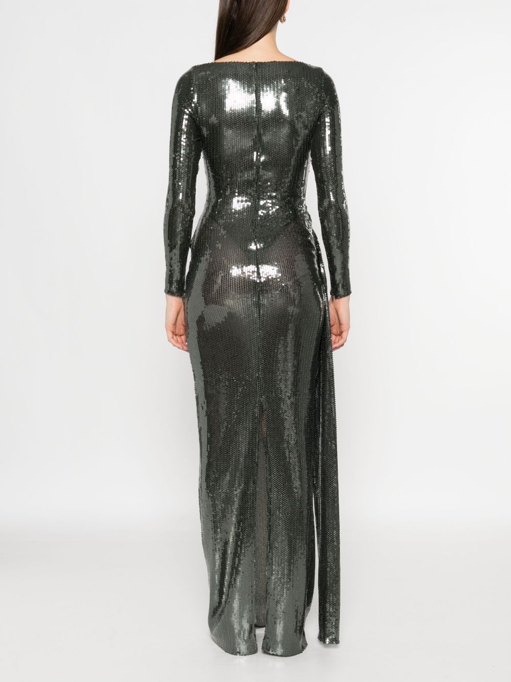 Abito maxi con paillettes in verde Alex perry - donna 