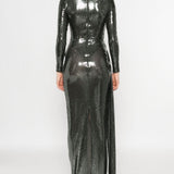 Abito maxi con paillettes in verde Alex perry - donna 