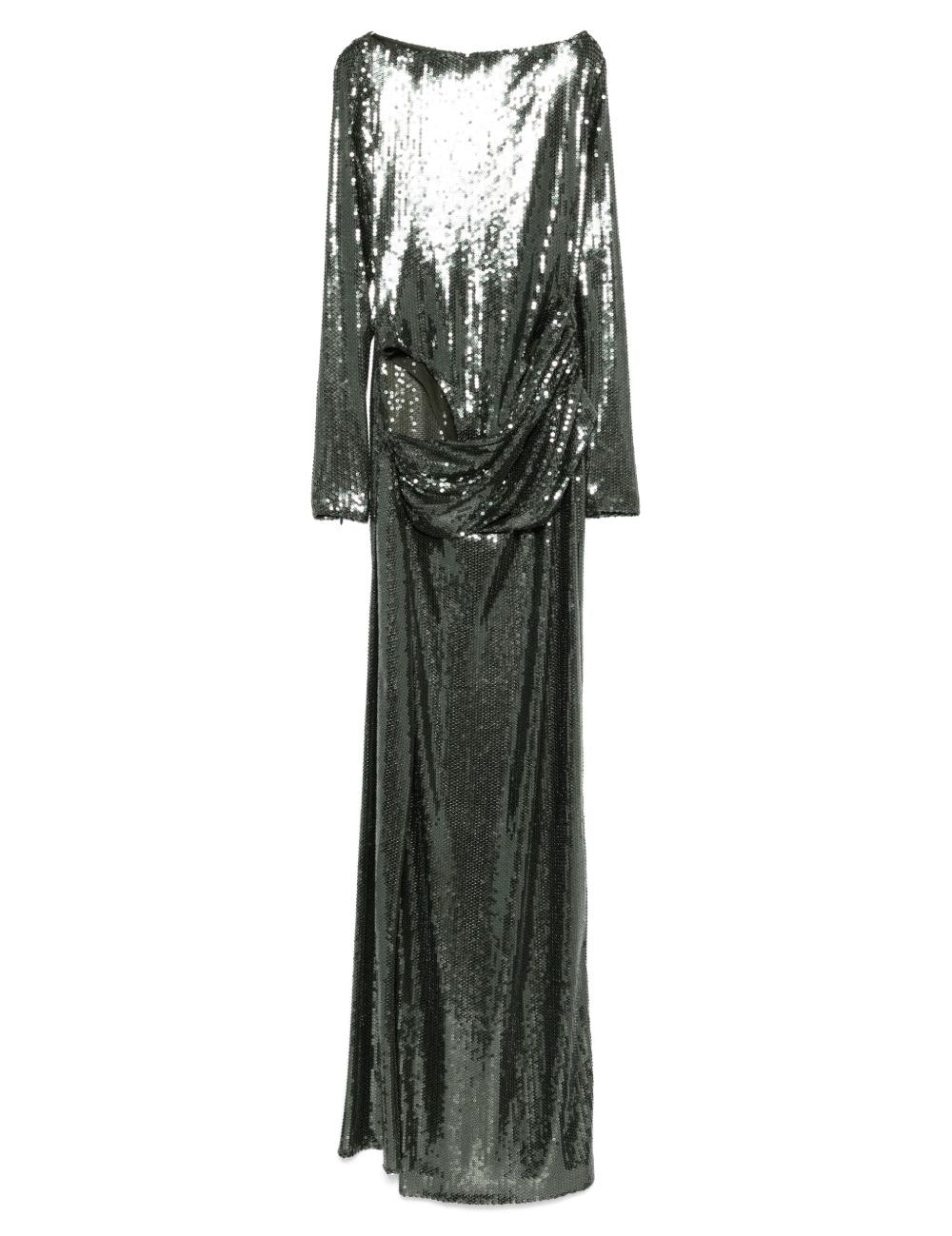 Abito maxi con paillettes in verde Alex perry - donna 
