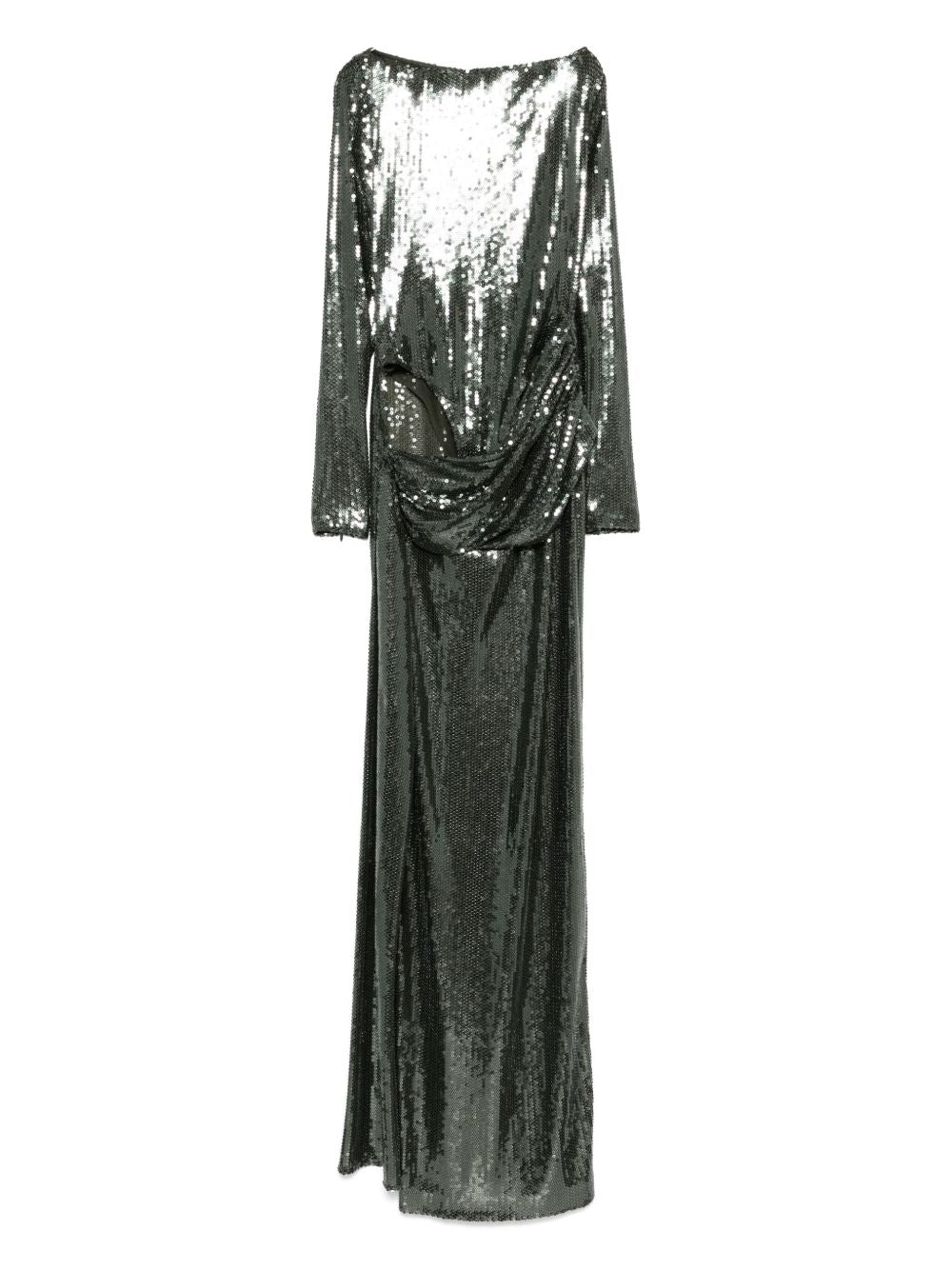 Abito maxi con paillettes in verde Alex perry - donna 