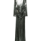 Abito maxi con paillettes in verde Alex perry - donna 