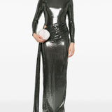 Abito maxi con paillettes in verde Alex perry - donna 