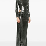 Abito maxi con paillettes in verde Alex perry - donna 