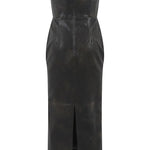 Abito senza spalline in pelle in marrone Alex perry - donna 