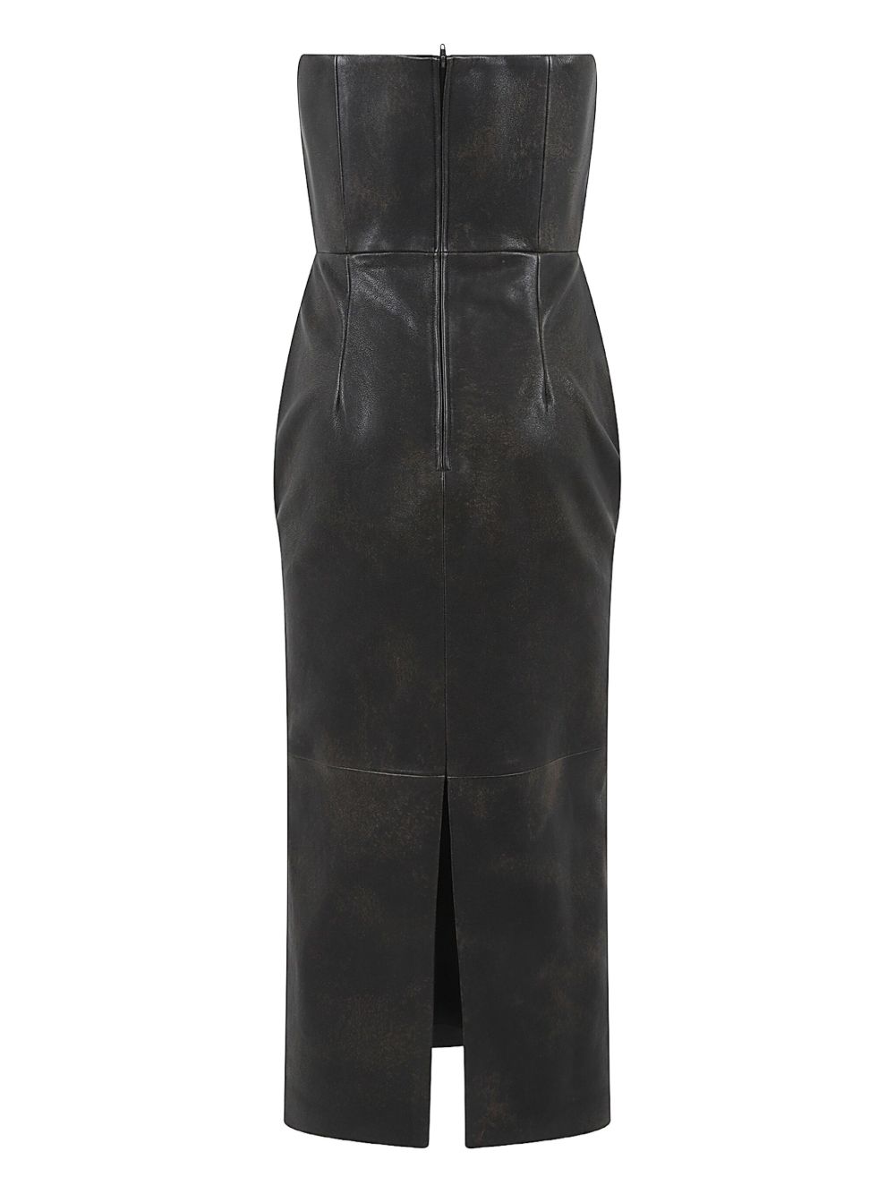 Abito senza spalline in pelle in marrone Alex perry - donna 