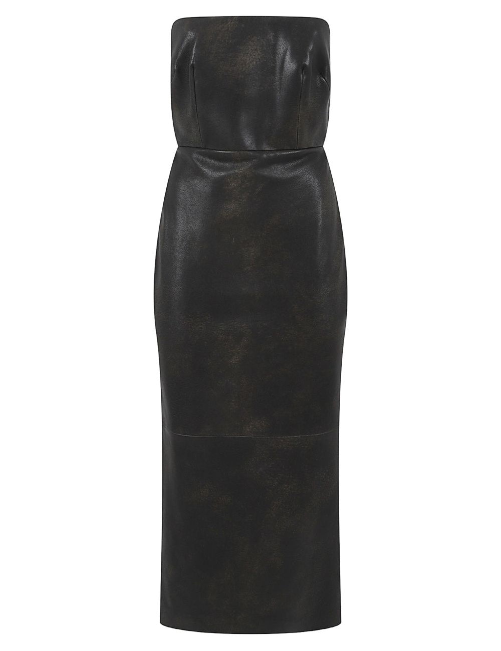 Abito senza spalline in pelle in marrone Alex perry - donna 