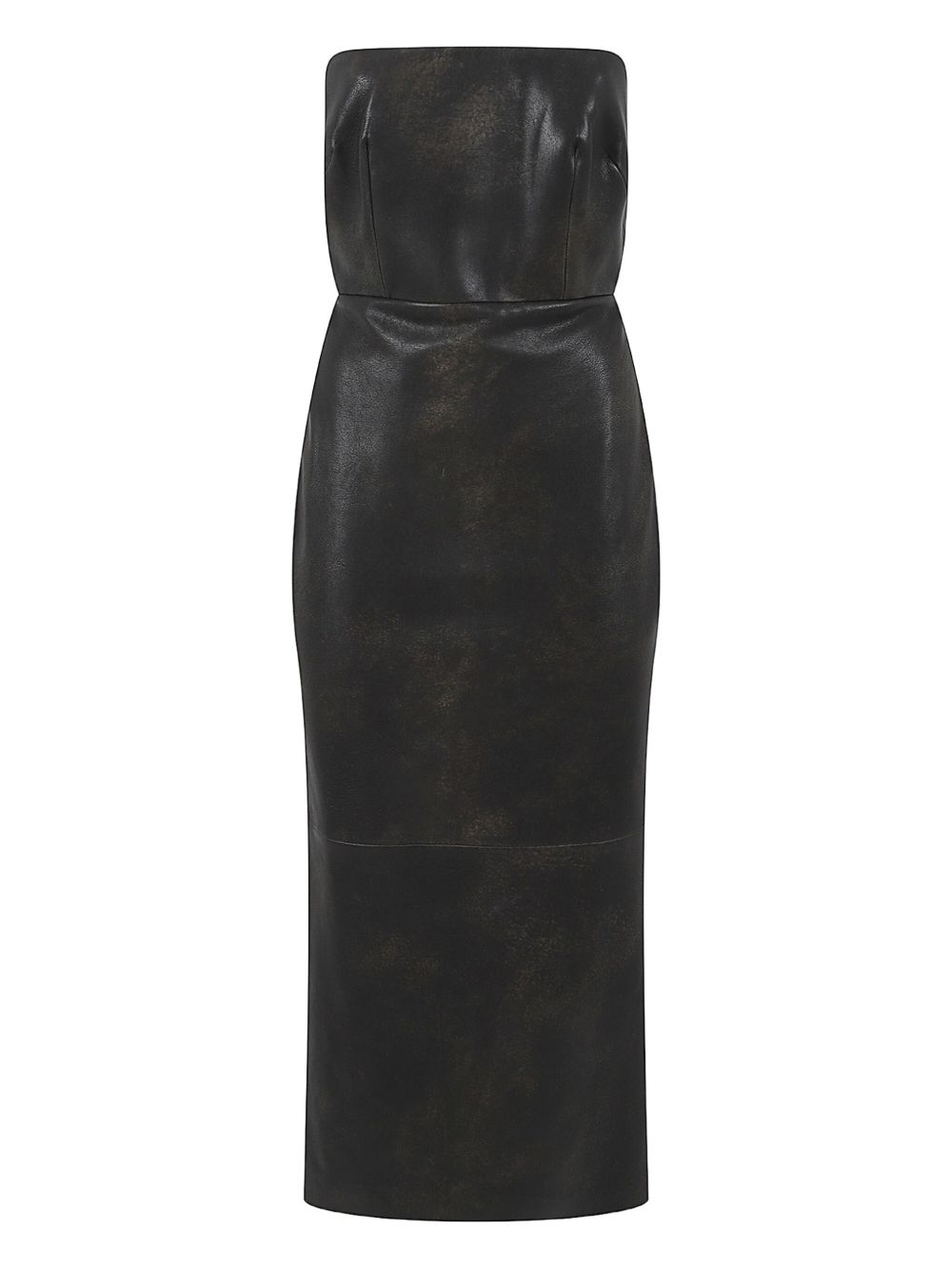 Abito senza spalline in pelle in marrone Alex perry - donna 