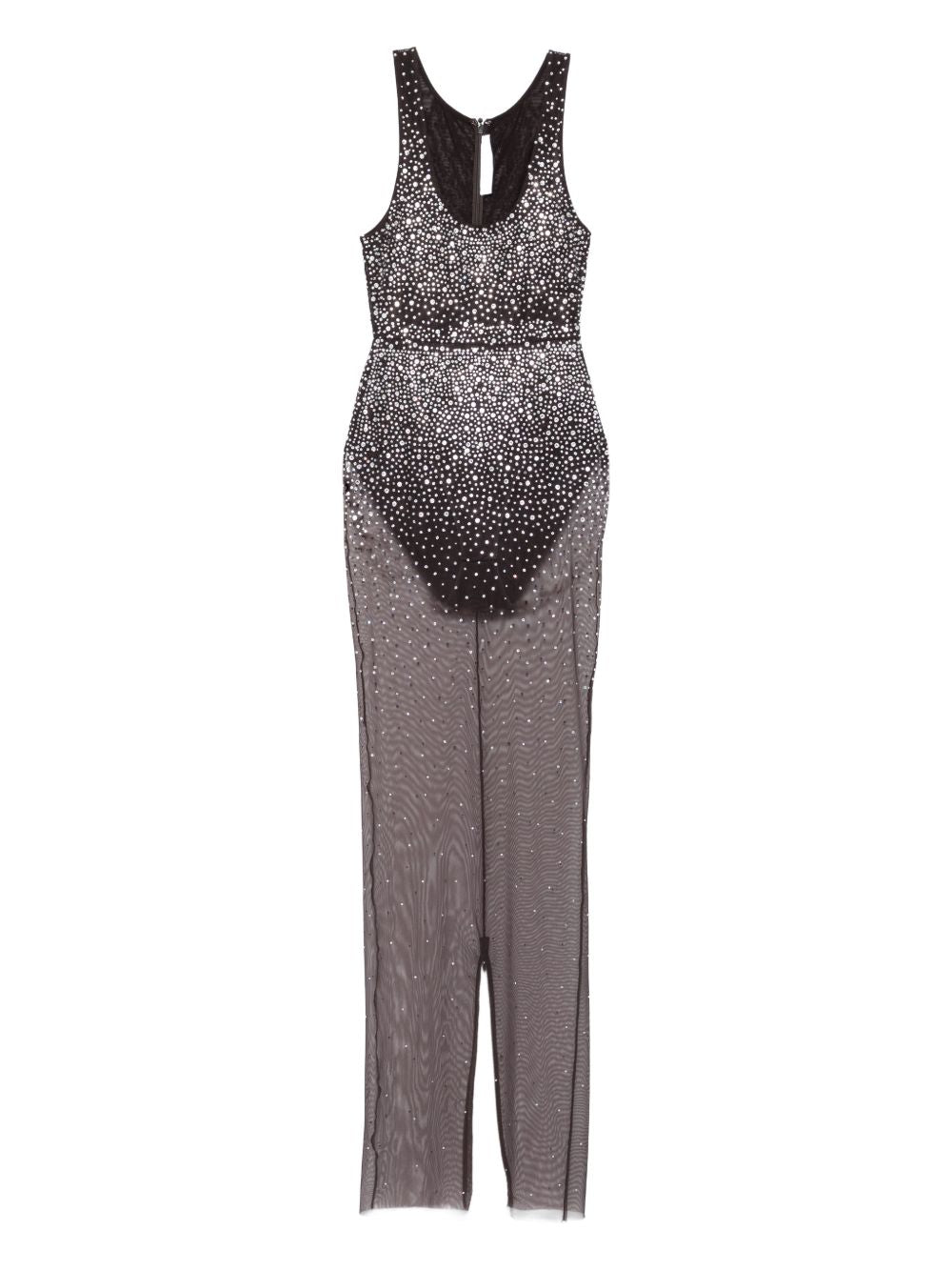 Abito trasparente con cristalli  in marrone Alex perry - donna 