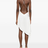 Abito asimmetrico con pizzo in bianco Alex perry - donna 