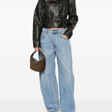 Giacca crop con collo in pelliccia in marrone Alex perry - donna 