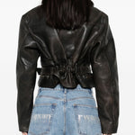 Giacca crop con collo in pelliccia in marrone Alex perry - donna 