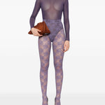 Collant in pizzo floreale in viola Alex perry - donna 