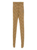 Floral lace tights in ochre yellow
